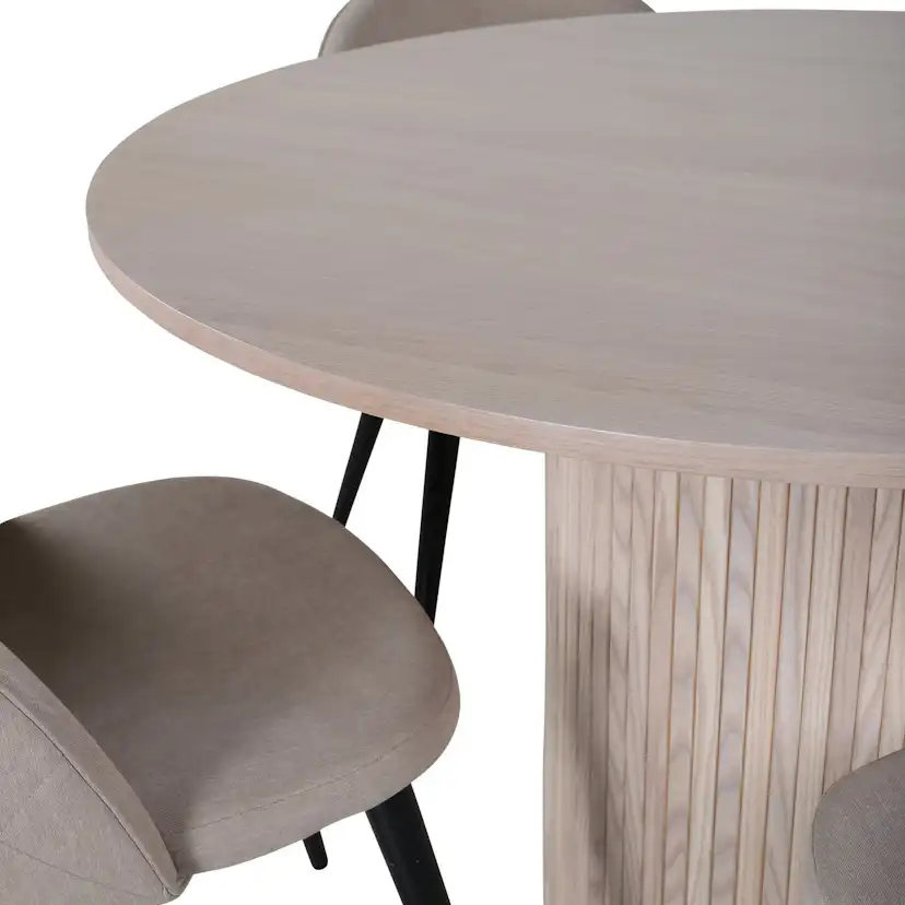 Matgrupp Venture Home Bianca Rund med 4 Valentina Stitcthes Stolar Polyester