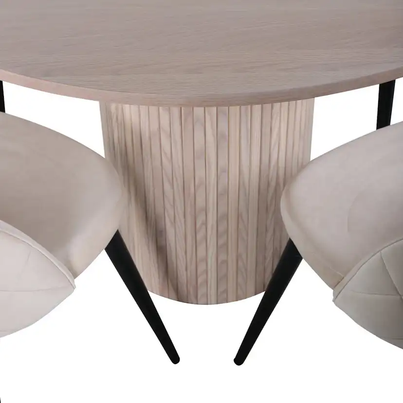 Matgrupp Venture Home Bianca Rund med 4 Valentina Stitches Stolar Sammet