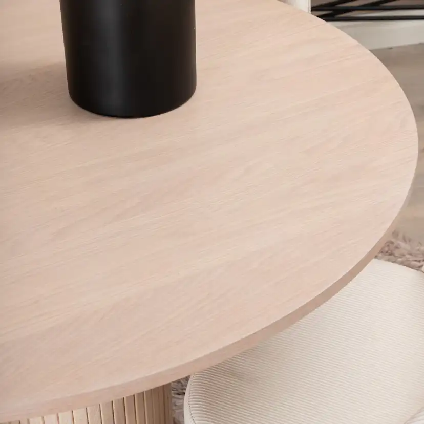 Matgrupp Venture Home Bianca Rund Benvit med 4 Valentina Stolar