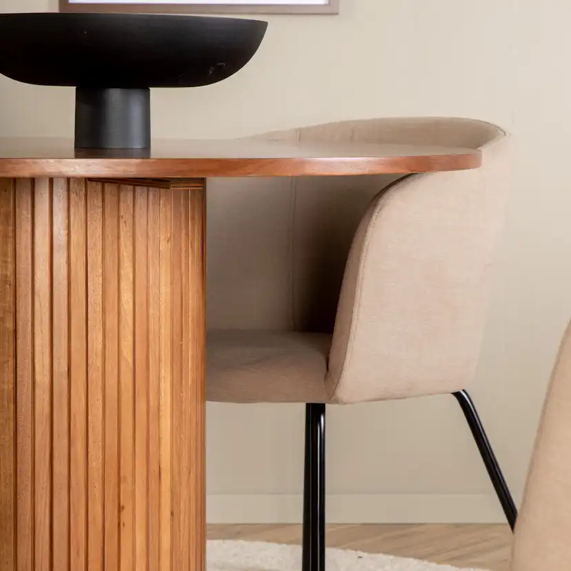 Matbord Venture Home Bianca och 4 Bergen Matstol Venture Homear i Polyester