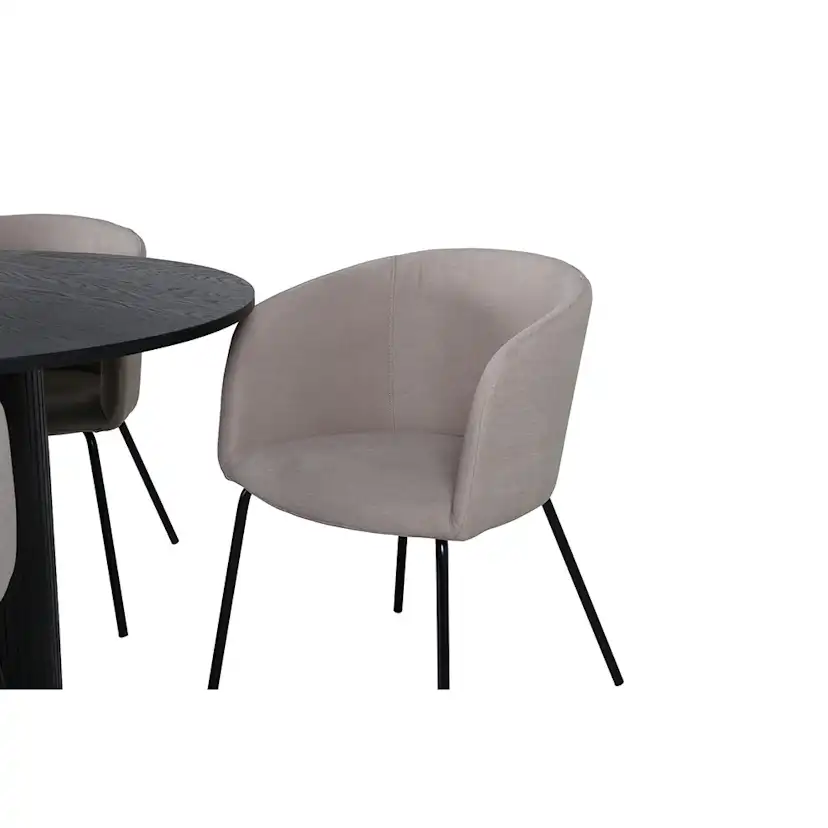 Matgrupp Venture Home Bianca Rund med 4 Bergen Stolar