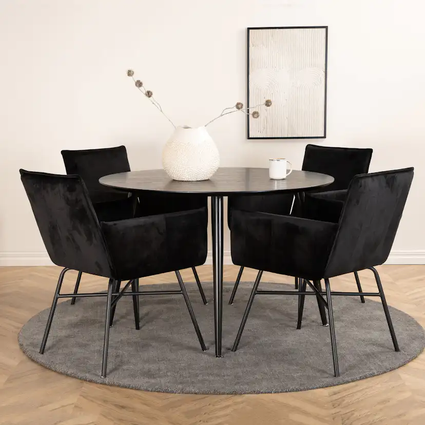 Matgrupp Venture Home Dipp Ø115 cm med 4 Petra Stolar