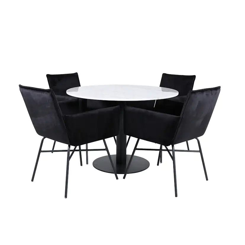 Matgrupp Venture Home med Ester Matbord och 4 Annika Matstolar