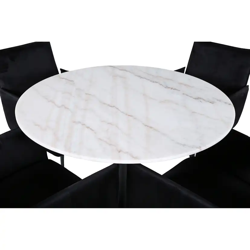 Matgrupp Venture Home med Ester Matbord och 4 Annika Matstolar