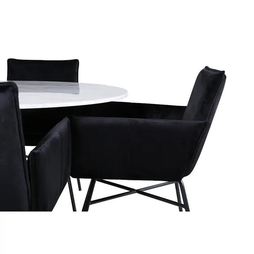 Matgrupp Venture Home med Ester Matbord och 4 Annika Matstolar