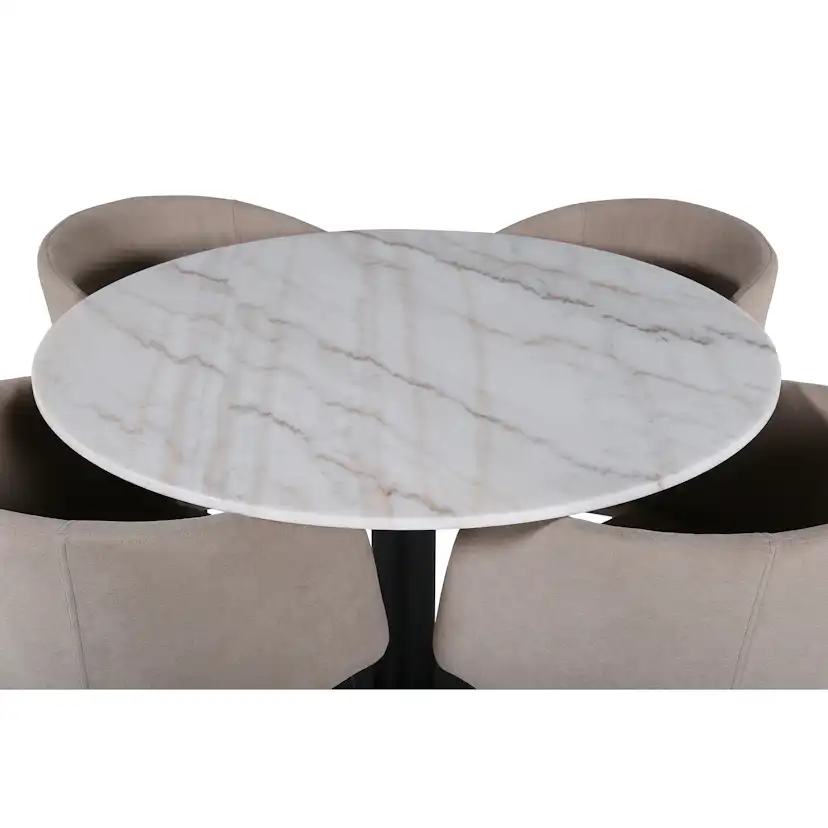 Matgrupp Venture Home Estelle Ø106 cm med 4 Berit Stolar