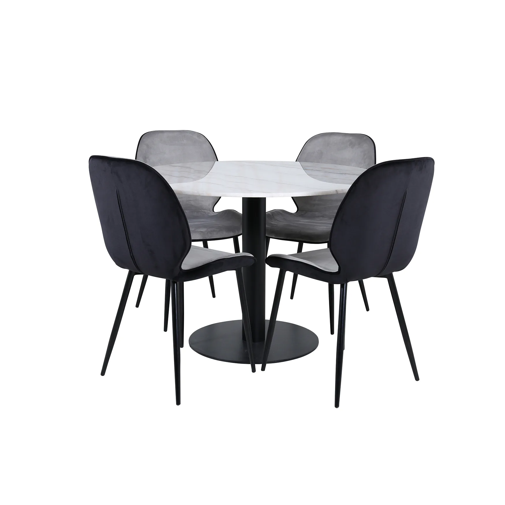 Matgrupp Venture Home Estelle Ø106 cm med 4 Emma Stolar