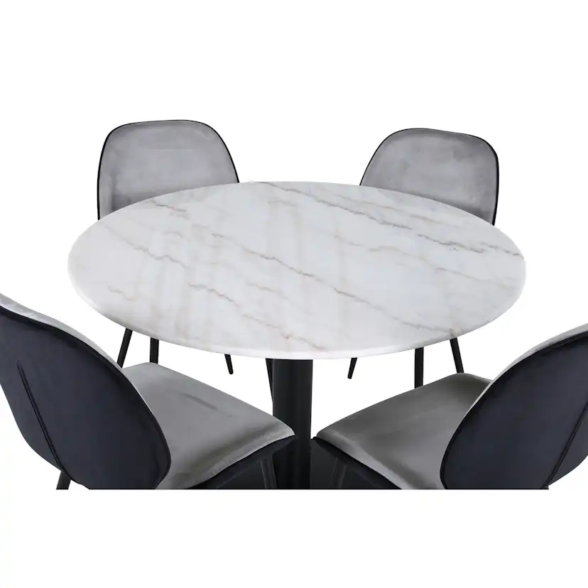 Matgrupp Venture Home Estelle Ø106 cm med 4 Emma Stolar