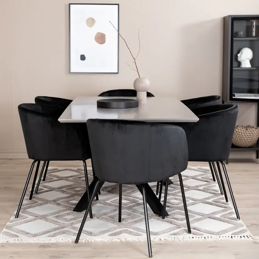 Matgrupp Venture Home Piata med 6 Bergen Stolar