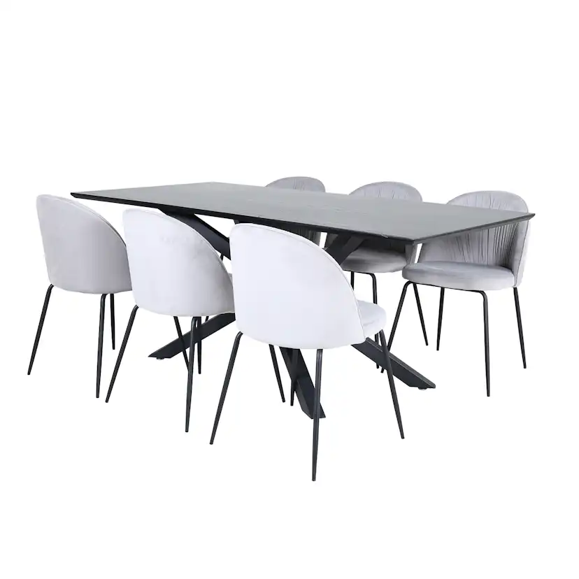 Matgrupp Venture Home med Piata Matbord och 6 Wrigley Matstolar