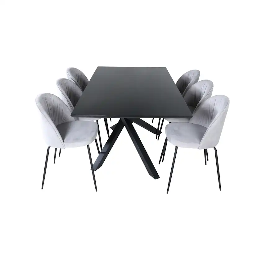 Matgrupp Venture Home med Piata Matbord och 6 Wrigley Matstolar