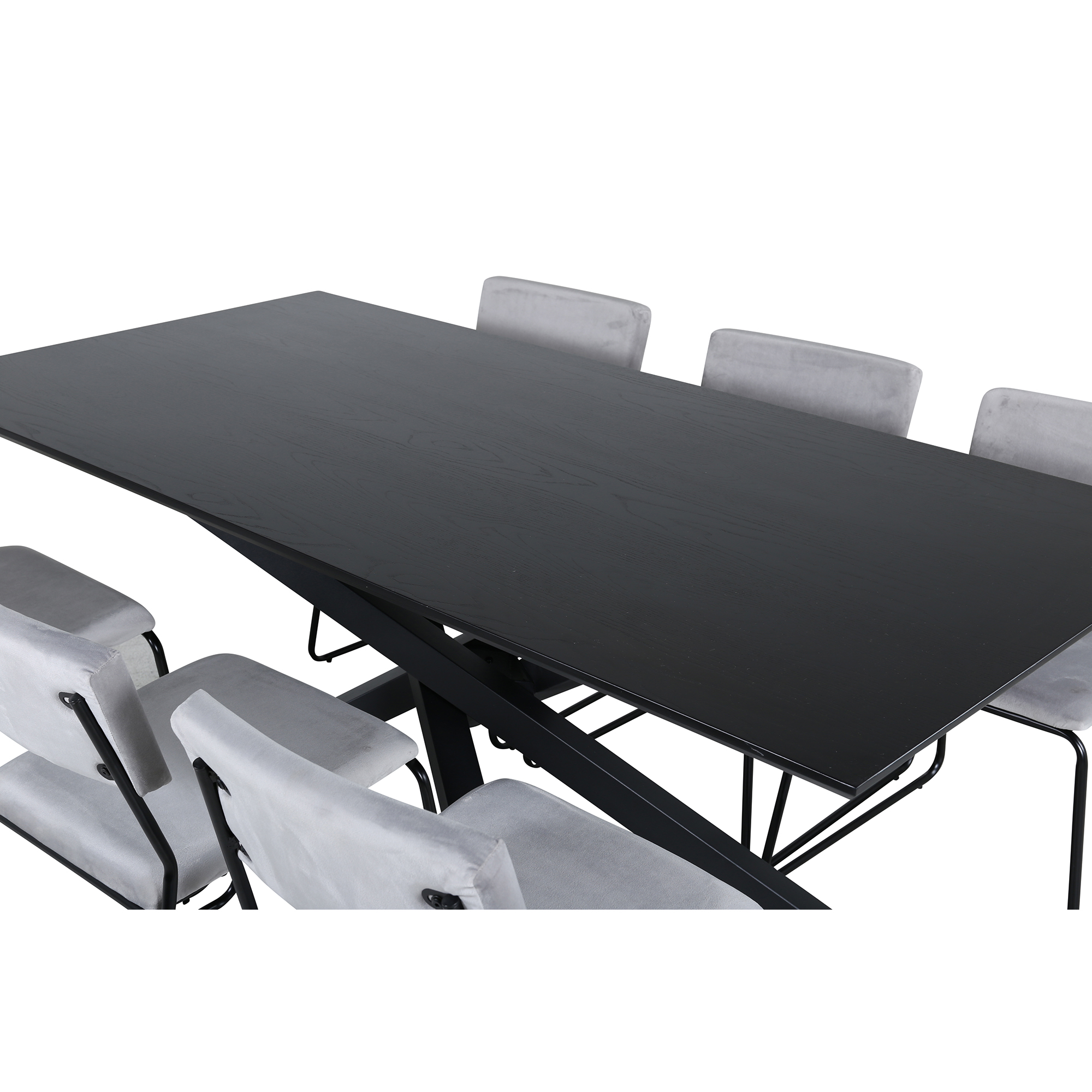 Matgrupp Venture Home med Piata Matbord och 6 Kungshamn Matstolar i Sammet