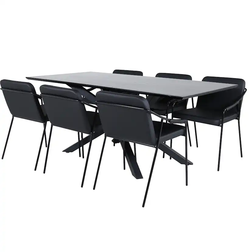 Matgrupp Venture Home med Piata Matbord och 6 Tjärö Matstolar