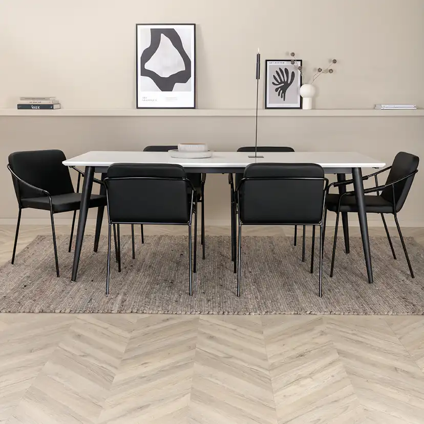 Matgrupp Venture Home Jolie med 6 Tjärö Stolar