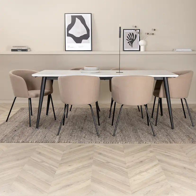 Matgrupp Venture Home Jolie med 6 Bergen Stolar Polyesterlinen