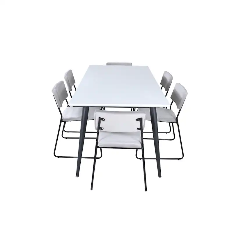 Matgrupp Venture Home Jolie med 6 Kungshamn Stolar Sammet