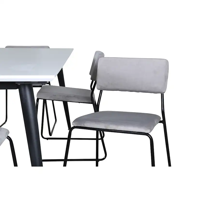 Matgrupp Venture Home Jolie med 6 Kungshamn Stolar Sammet