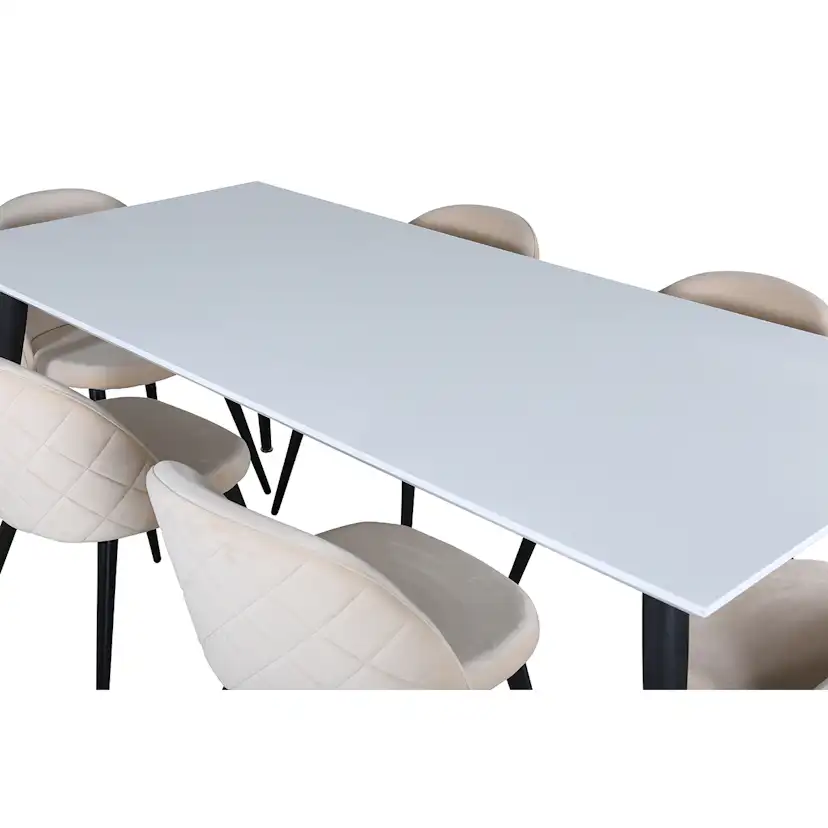 Matgrupp Venture Home Jolie med 6 Valentina Stitcthes Stolar Sammet