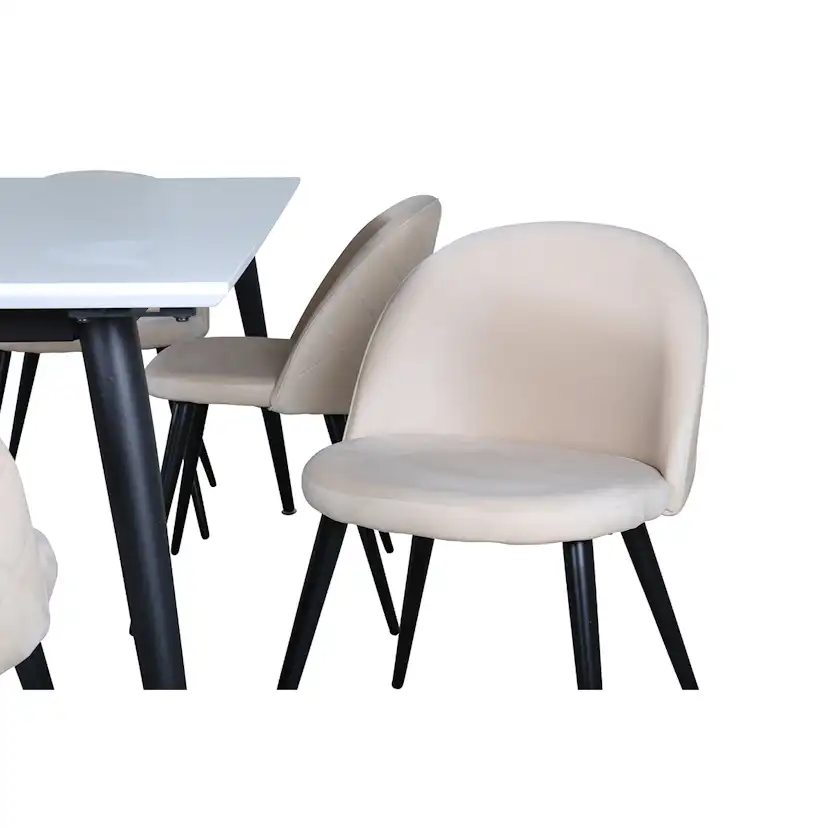 Matgrupp Venture Home Jolie med 6 Valentina Stitcthes Stolar Sammet