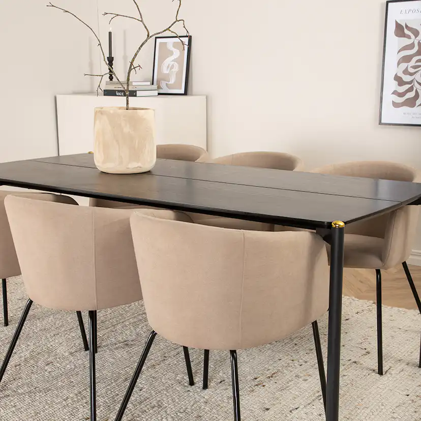 Matgrupp Venture Home Paris med 6 Bergen Stolar Polyesterlinen