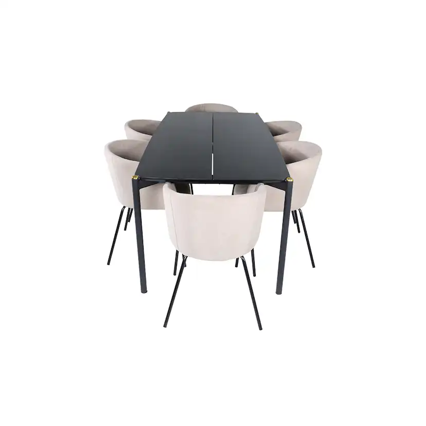 Matgrupp Venture Home Paris med 6 Bergen Stolar Polyesterlinen