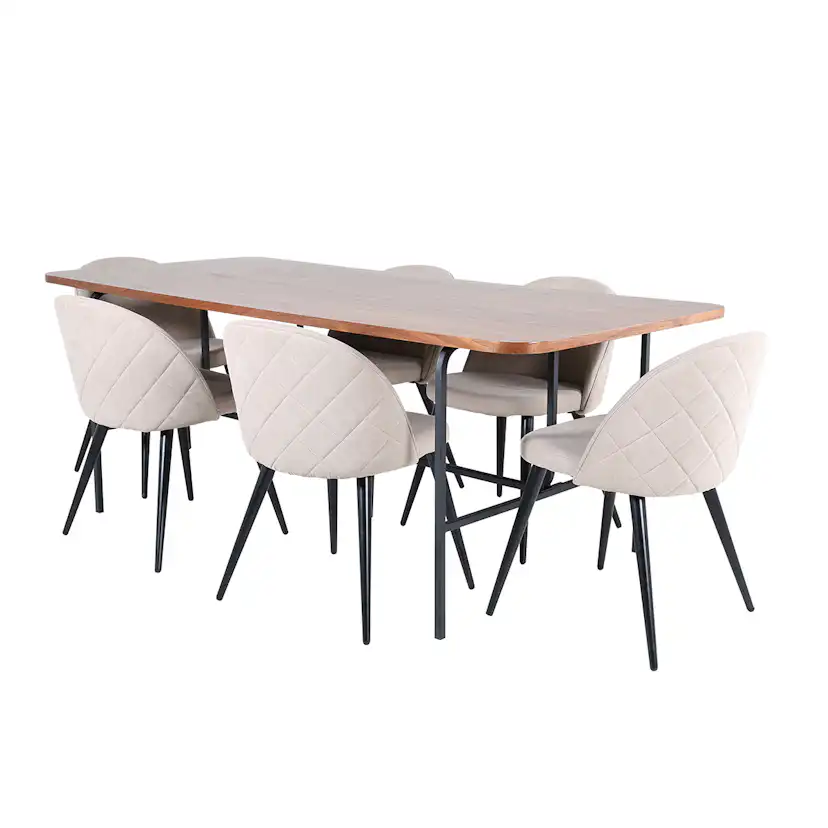 Matgrupp Venture Home Chicago matbord och Valentina Stitcthes matstol Brun