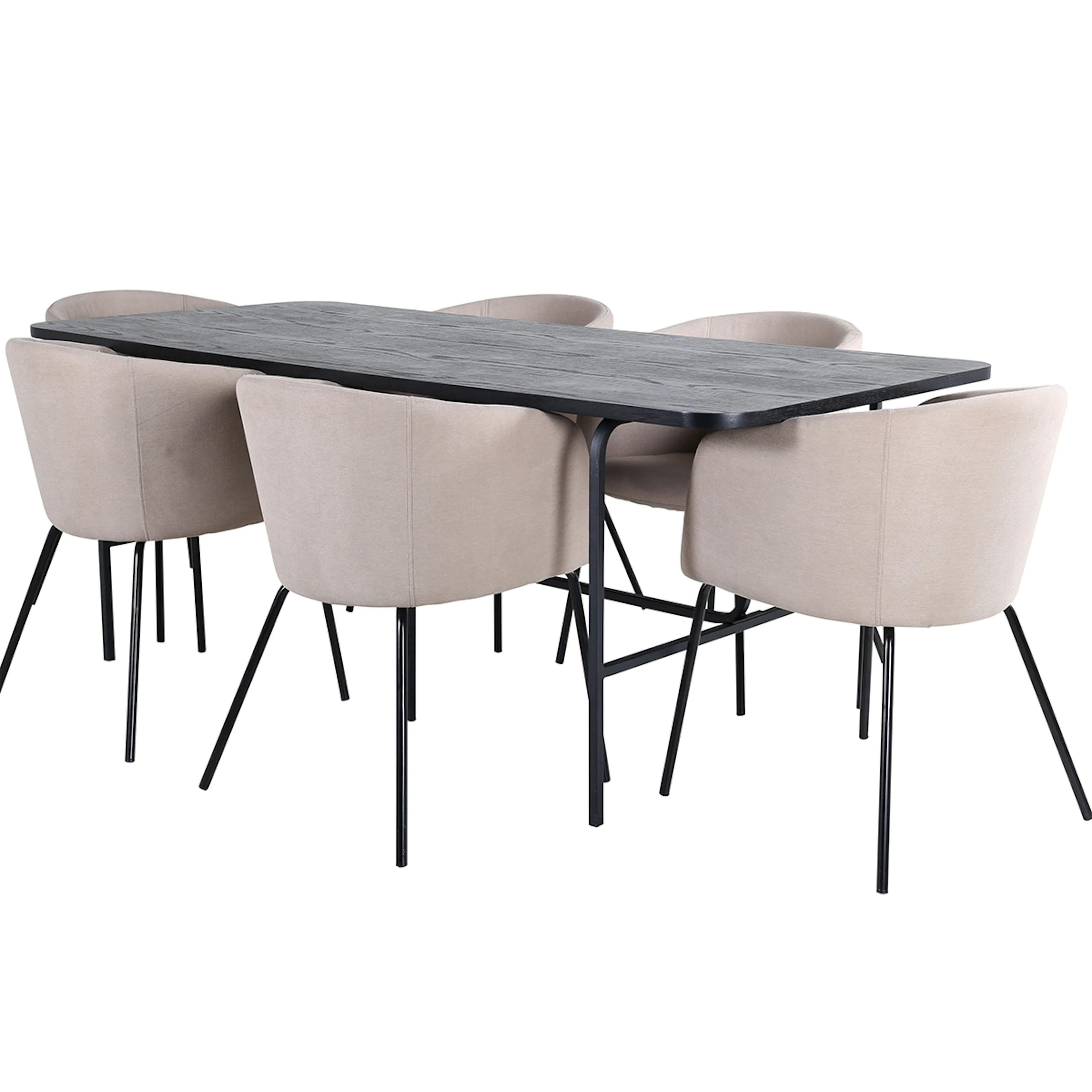 Matgrupp Venture Home Chicago matbord och Bergen matstol Svart