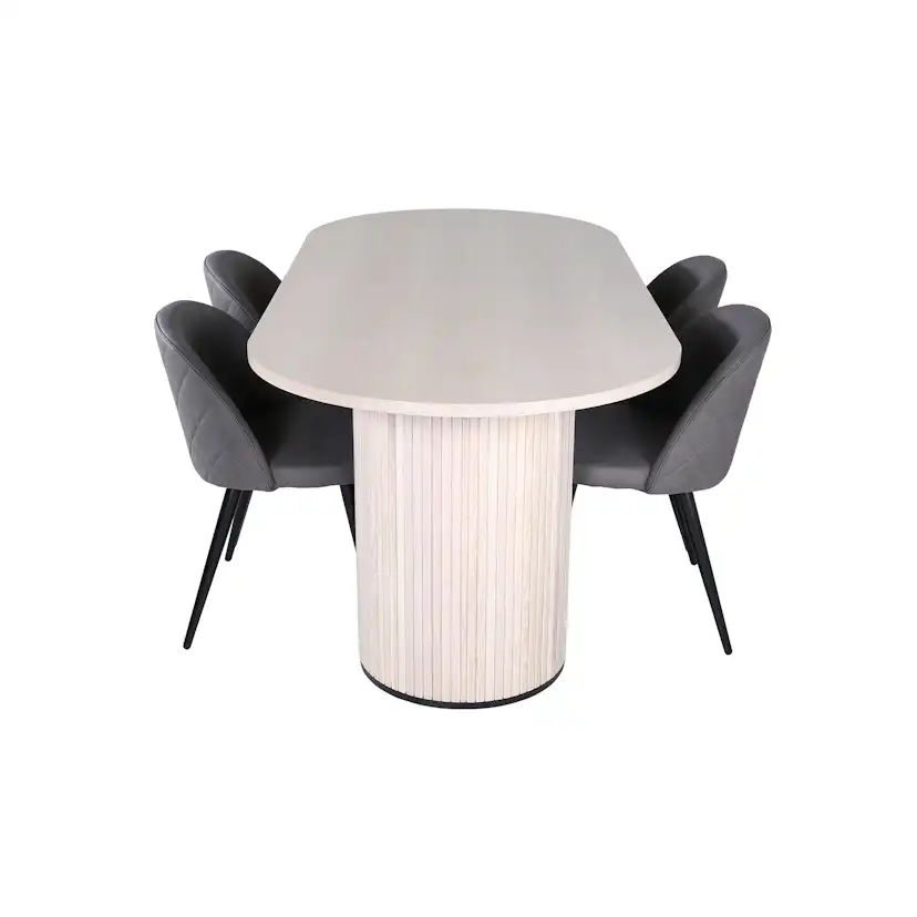 Matgrupp Venture Home med Bianca Matbord och 4 Valentina Stitcthes Matstolar