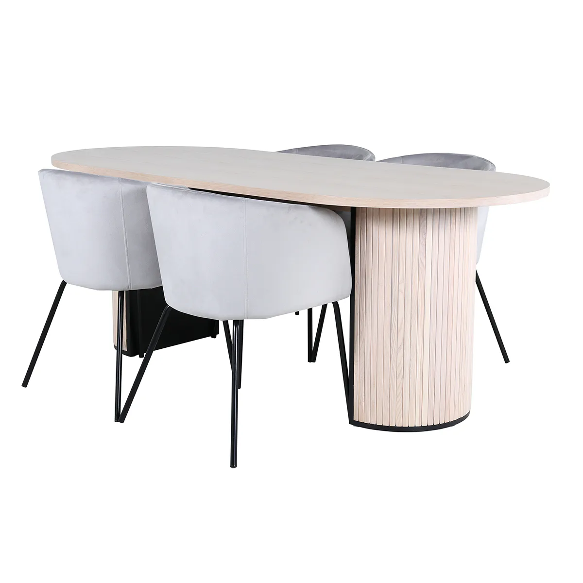 Matgrupp Venture Home Bianca matbord och Bergen matstol