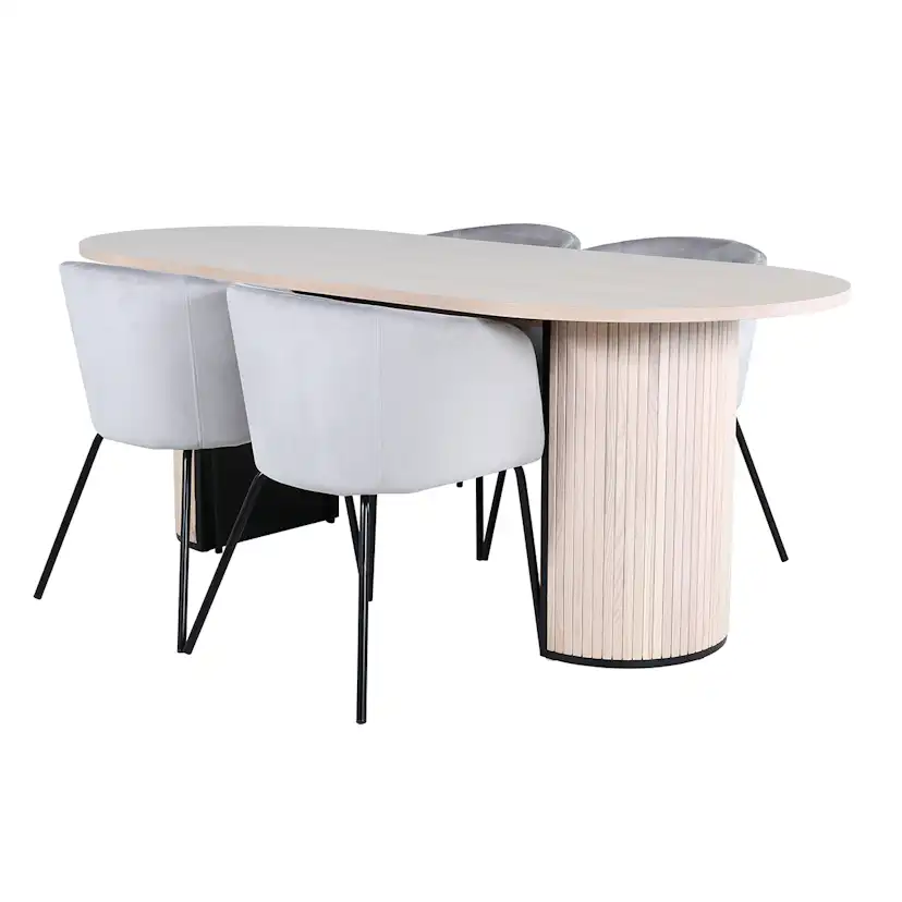 Matgrupp Venture Home Bianca matbord och Bergen matstol