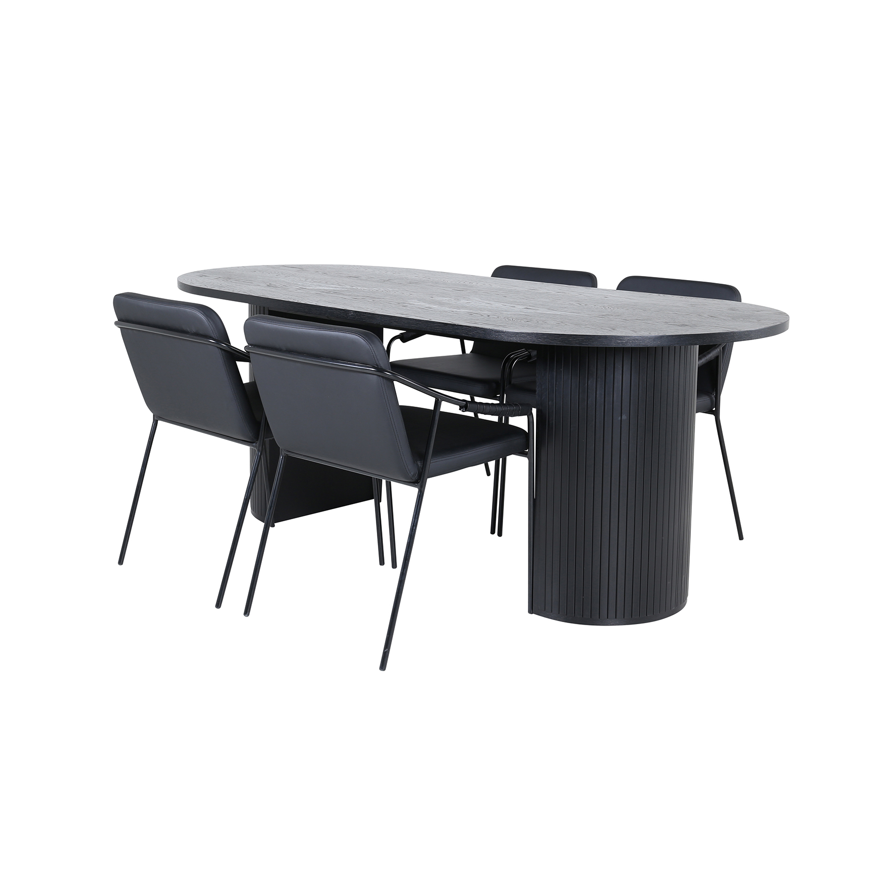 Matgrupp Venture Home med Ovalt Bianca Matbord och 4 Tjärö Matstolar