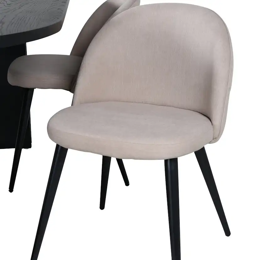 Matgrupp Venture Home Bianca med 4 Valentina Svart Stitcthes Stolar