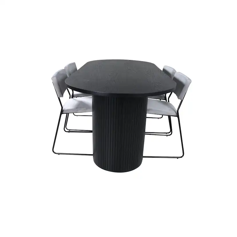 Matgrupp Venture Home Bianca Svart med 4 Kungshamn Stolar