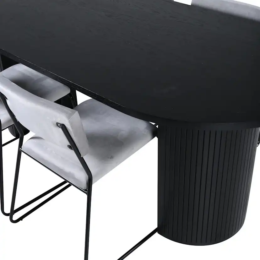 Matgrupp Venture Home Bianca Svart med 4 Kungshamn Stolar