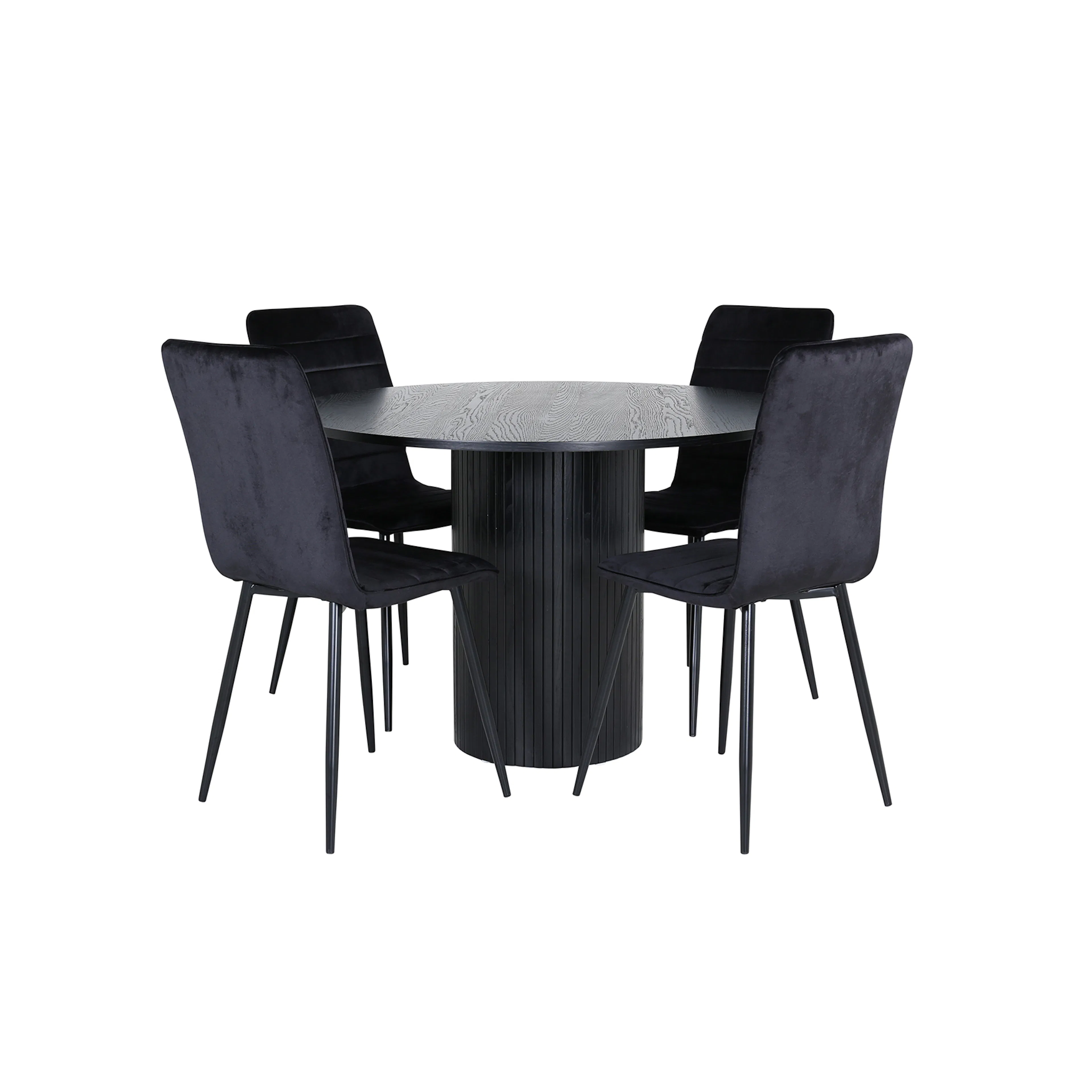 Matgrupp Venture Home med Bianca Matbord och 4 Walerina Matstolar i Sammet