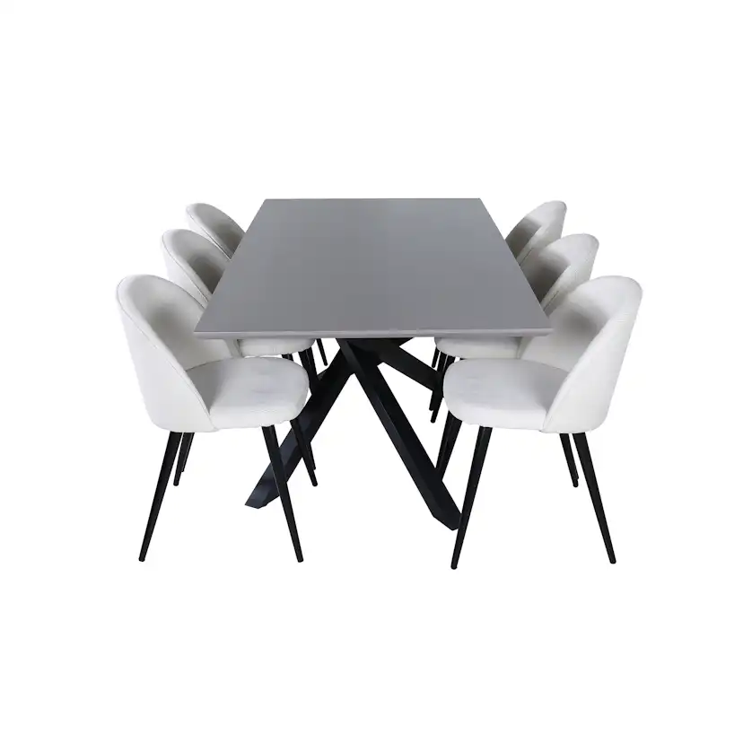 Matgrupp Venture Home med Piata Matbord och 6 Valentina Matstolar