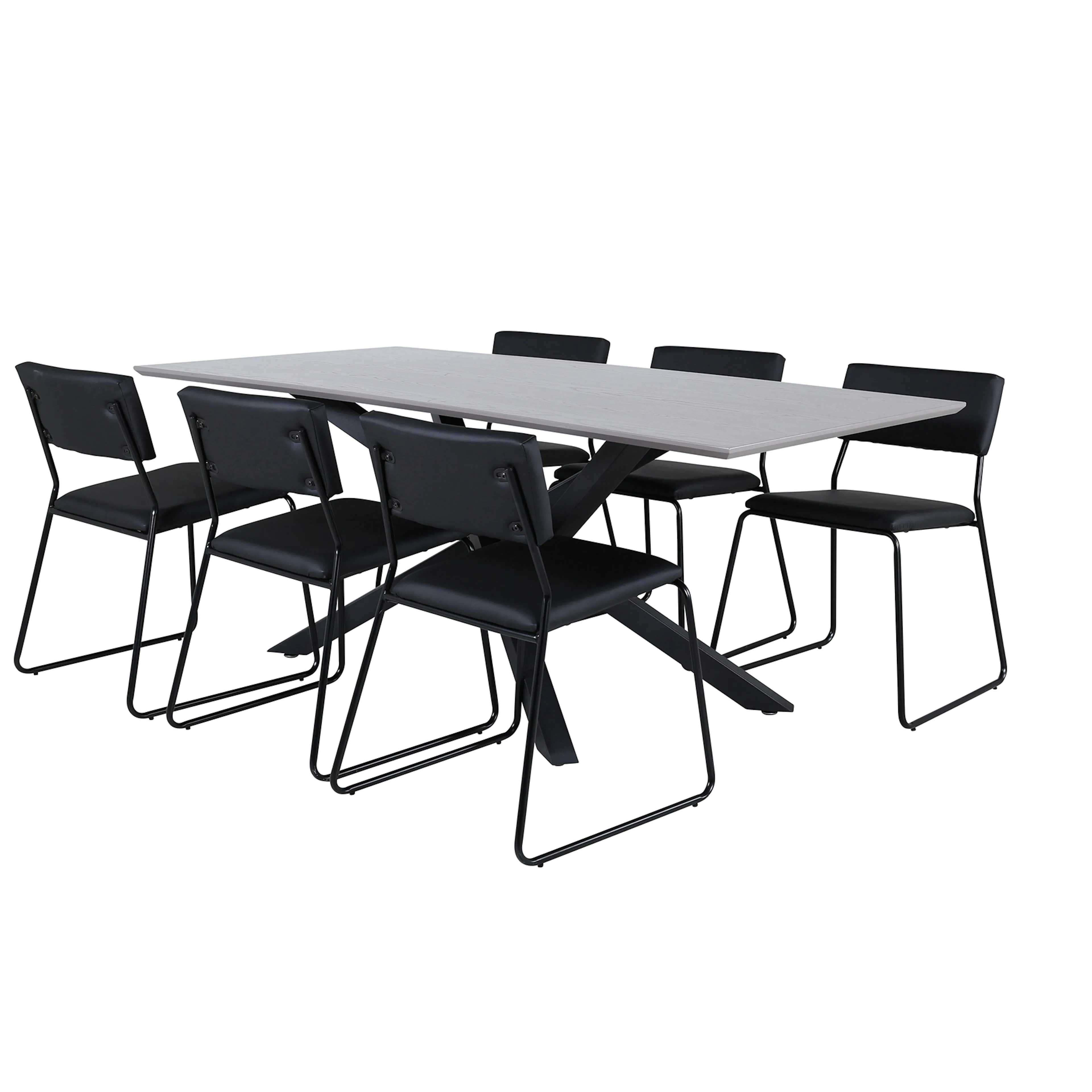 Matgrupp Venture Home med Piata Matbord och 6 Kungshamn Matstolar i Konstläder