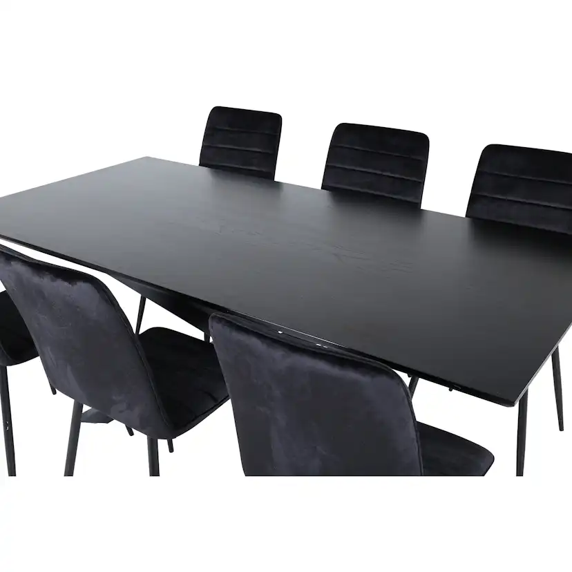 Matgrupp Venture Home med Piata Matbord och 6 Walerina Matstolar i Sammet