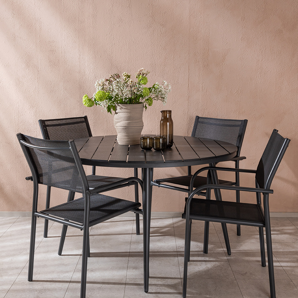 Matgrupp Utomhus Venture Home Break med 4 Santorini Trädgårdsstolar