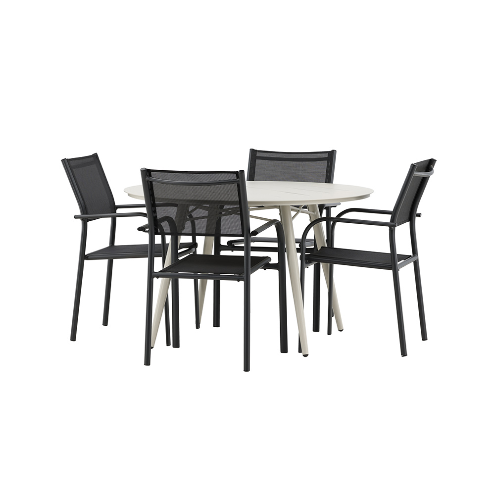 Matgrupp Utomhus Venture Home Lina med 4 Santorini Trädgårdsstolar