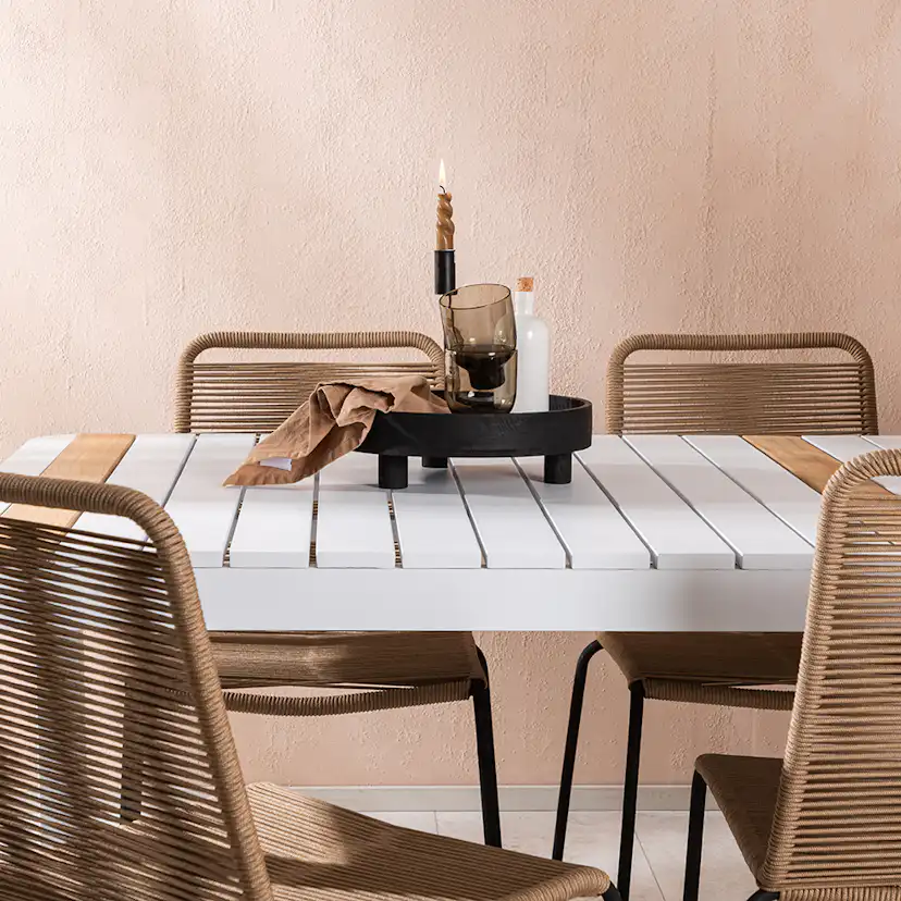 Matgrupp Utomhus Venture Home Togo 200x100 cm med 6 Lindos Trädgårdsstolar