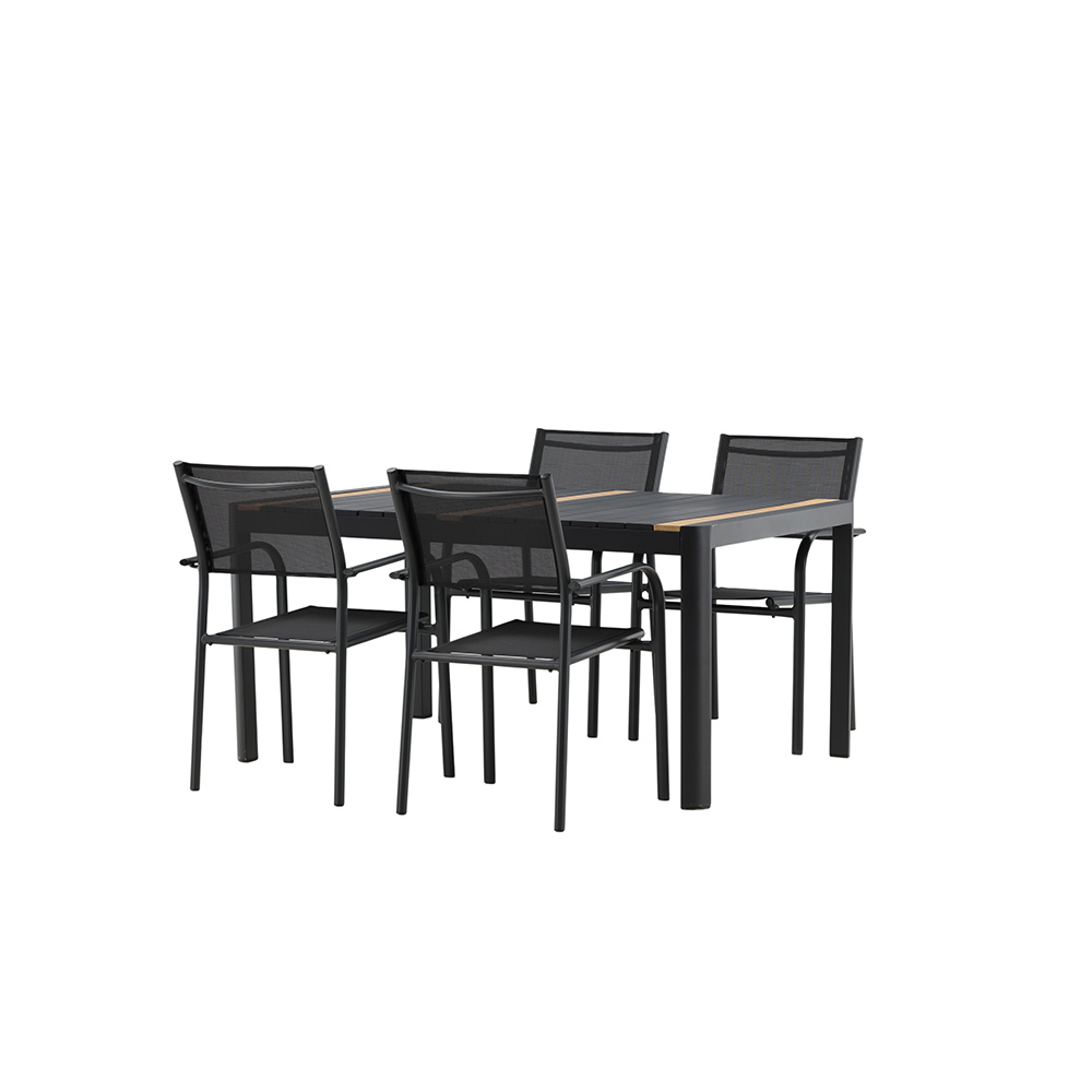 Matgrupp Utomhus Venture Home Togo med 4 Santorini Trädgårdsstolar