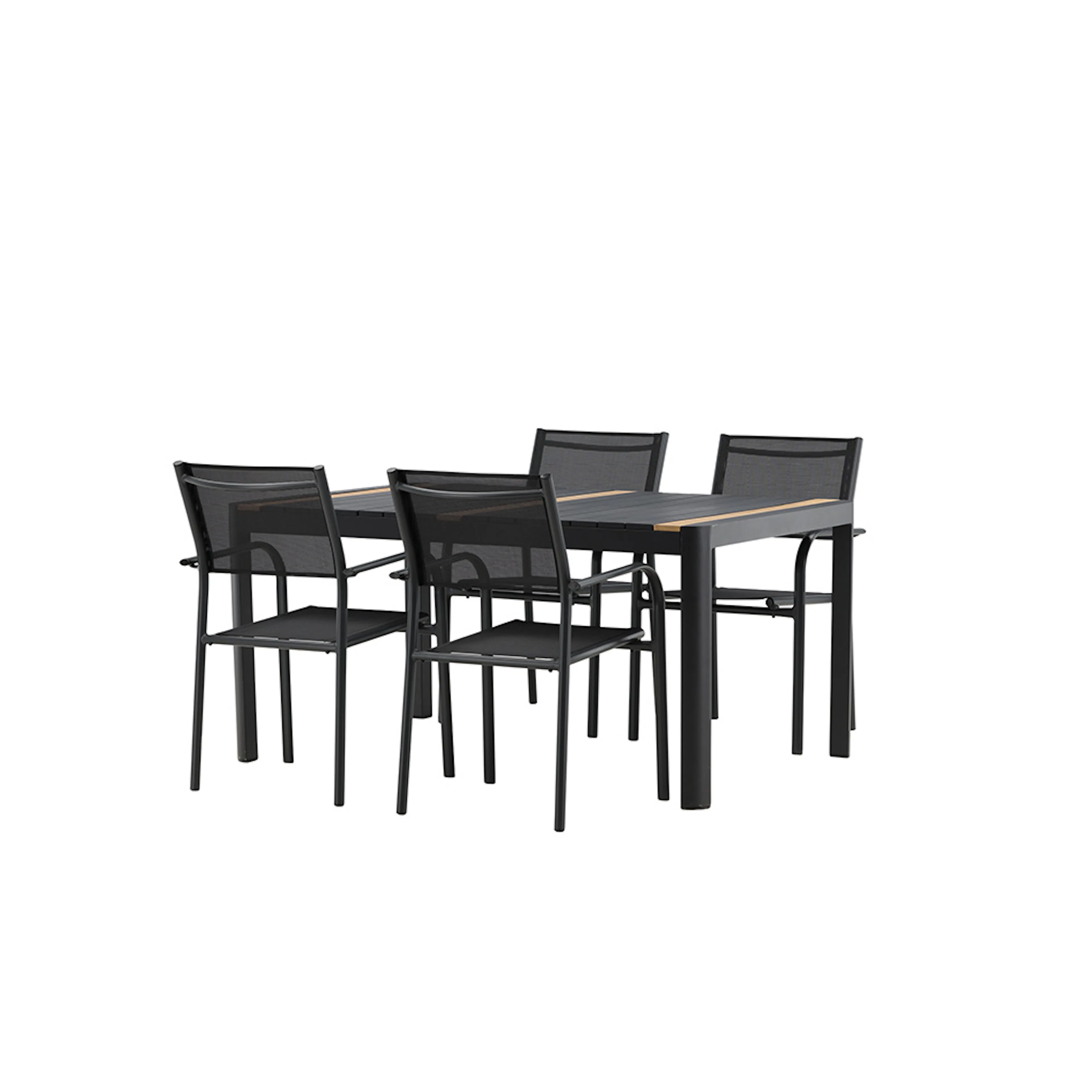 Matgrupp Utomhus Venture Home Togo med 4 Santorini Trädgårdsstolar