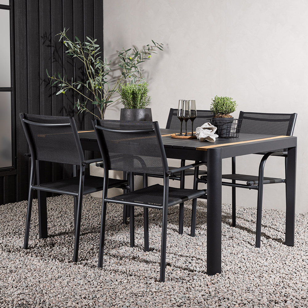 Matgrupp Utomhus Venture Home Togo med 4 Santorini Trädgårdsstolar