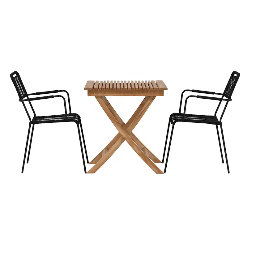 Cafégrupp Venture Home Ghana 70x70 med 2 Lindos Karmstolar