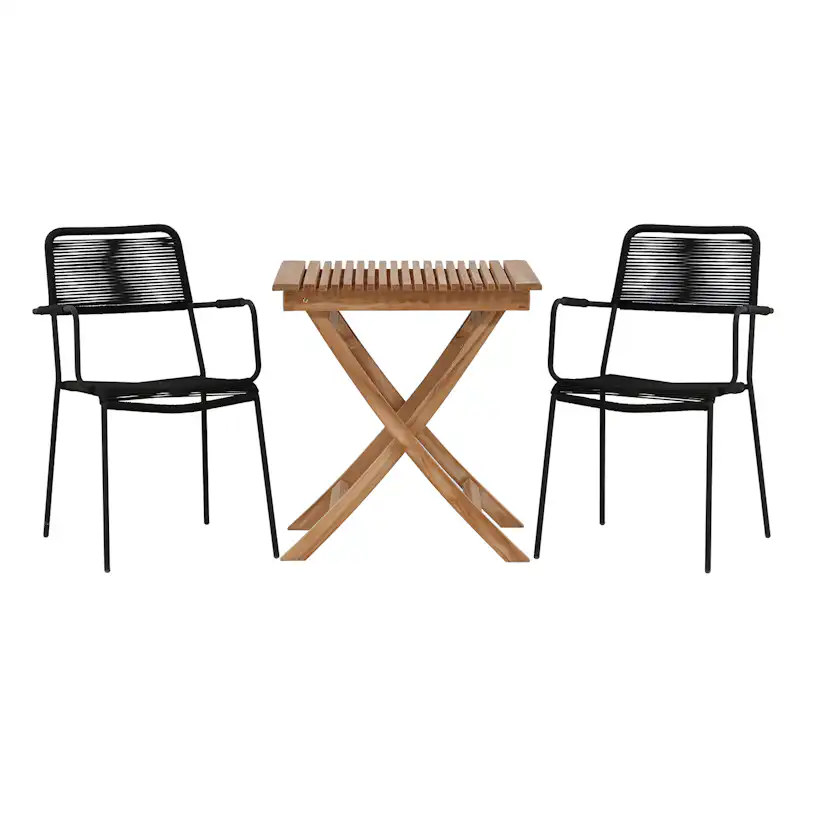 Cafégrupp Venture Home Ghana 70x70 med 2 Lindos Karmstolar