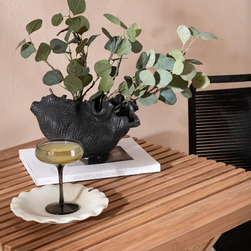 Matgrupp Utomhus Venture Home Ghana Teak 70x70 cm med 2 Lindos StapelTrädgårdsstolar