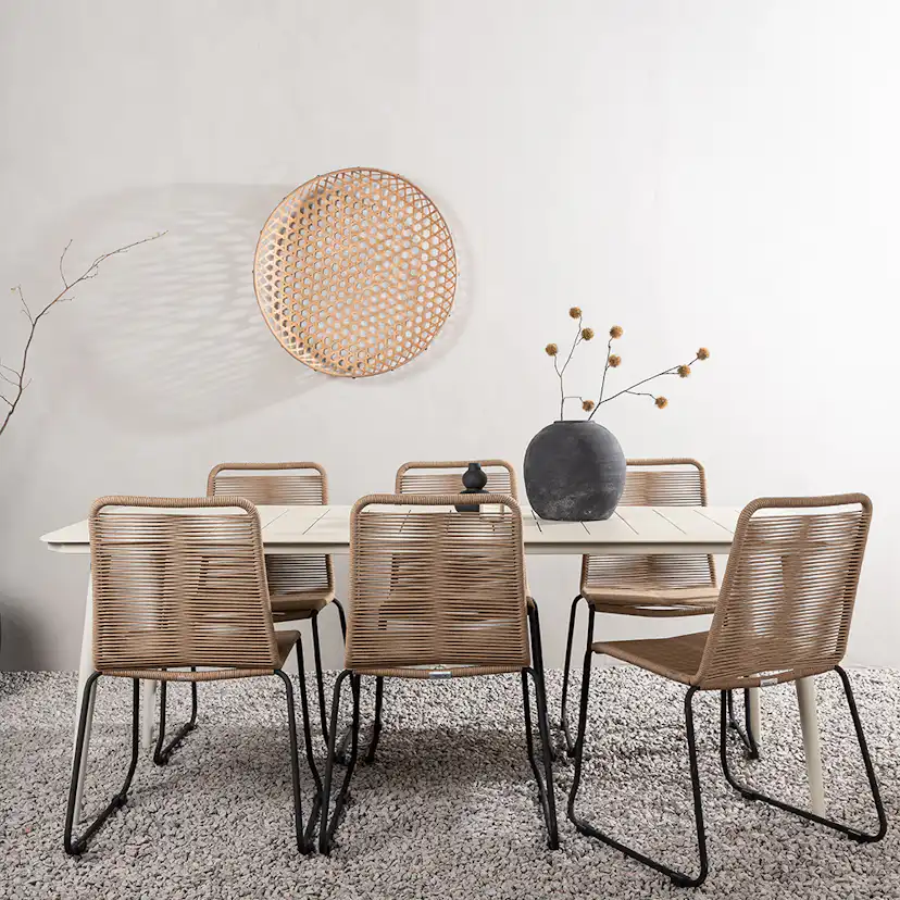 Matgrupp Venture Home Lina med 6 Black Stolar