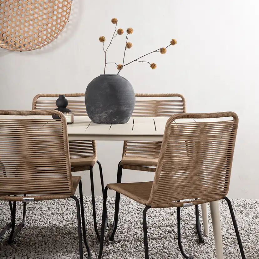 Matgrupp Venture Home Lina med 6 Black Stolar
