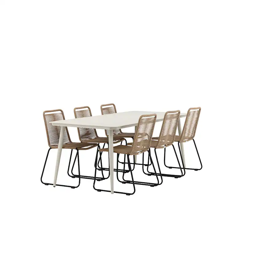 Matgrupp Venture Home Lina med 6 Black Stolar